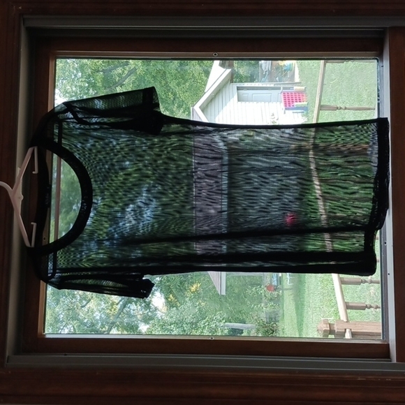 SMALL black stretchy see thru shirt (box 12 and 3) - Picture 2 of 3